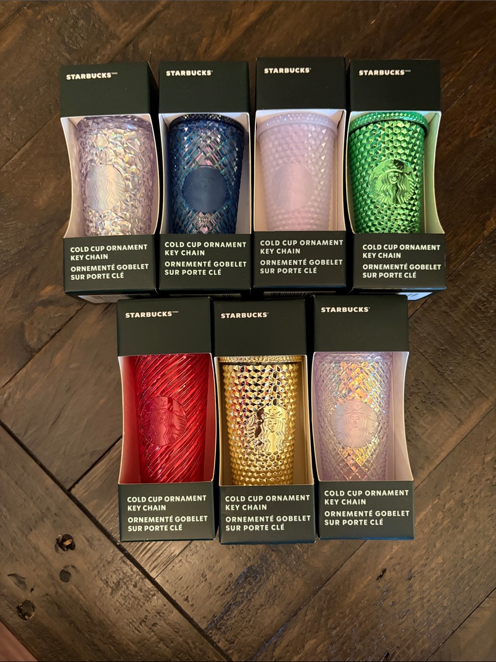 7 Starbucks cold cup ornament key chains